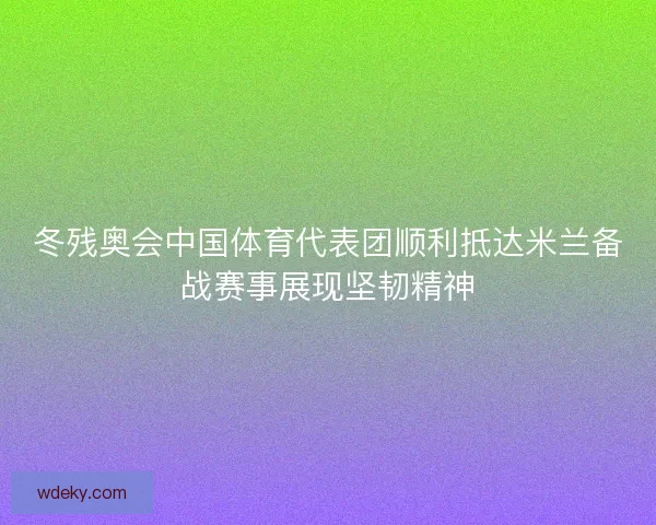 冬残奥会中国体育代表团顺利抵达米兰备战赛事展现坚韧精神